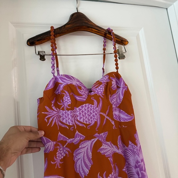 Farm Rio Mixed Tropical Swing Sleeveless Midi Dress - Picture 2 of 8